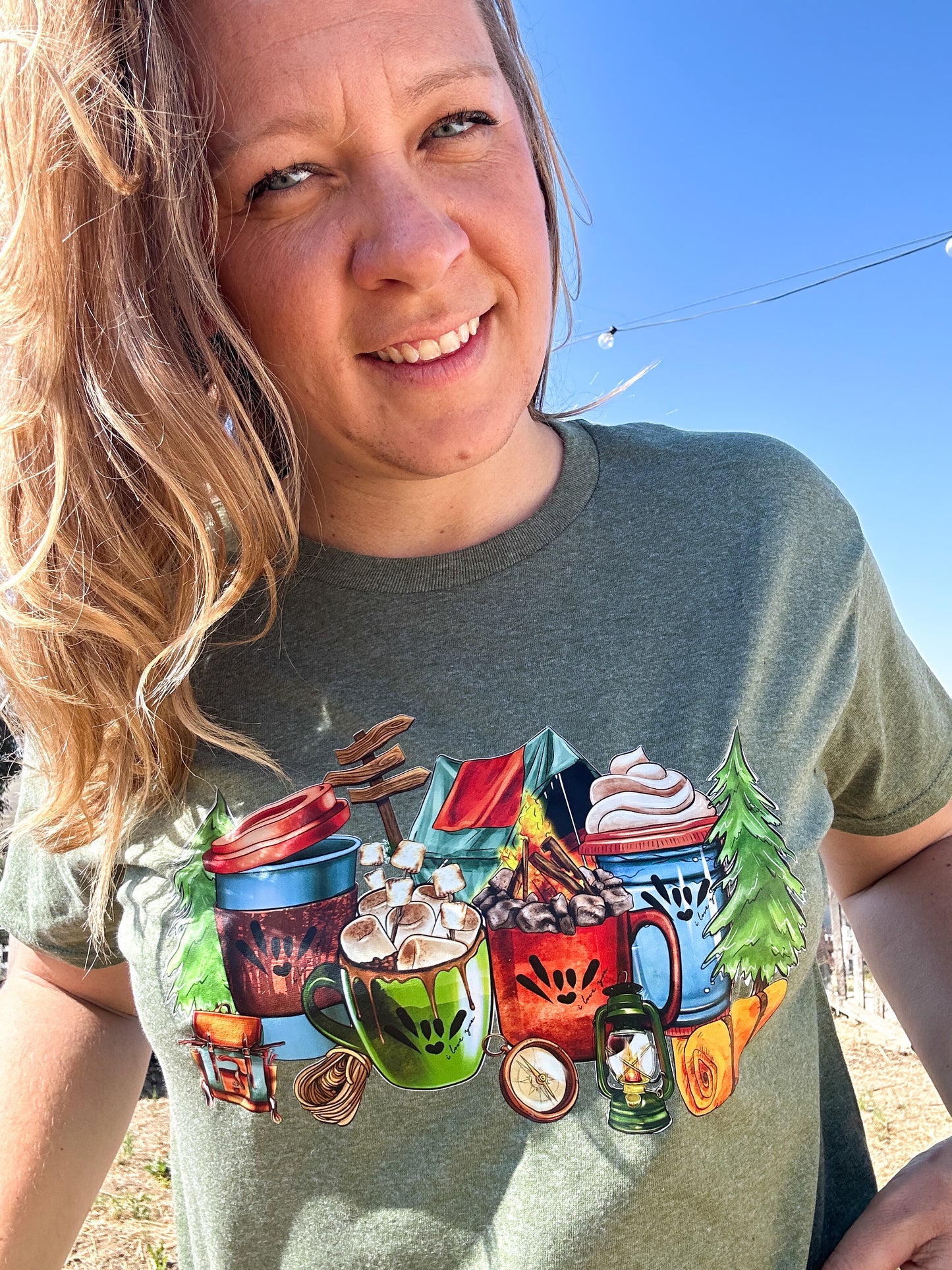 Coffee hike ILY ASL shirt (M)
