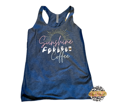 Sunshine & Coffee ASL tank top