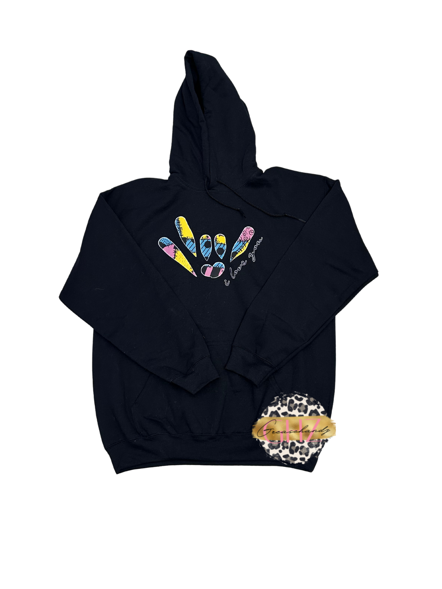 #128 Sally I love you hand hoodie (L)