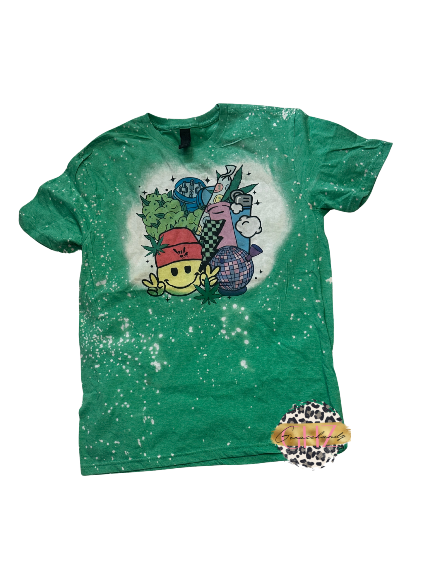 #139 Emoji Bleached t-shirt 420 (M)