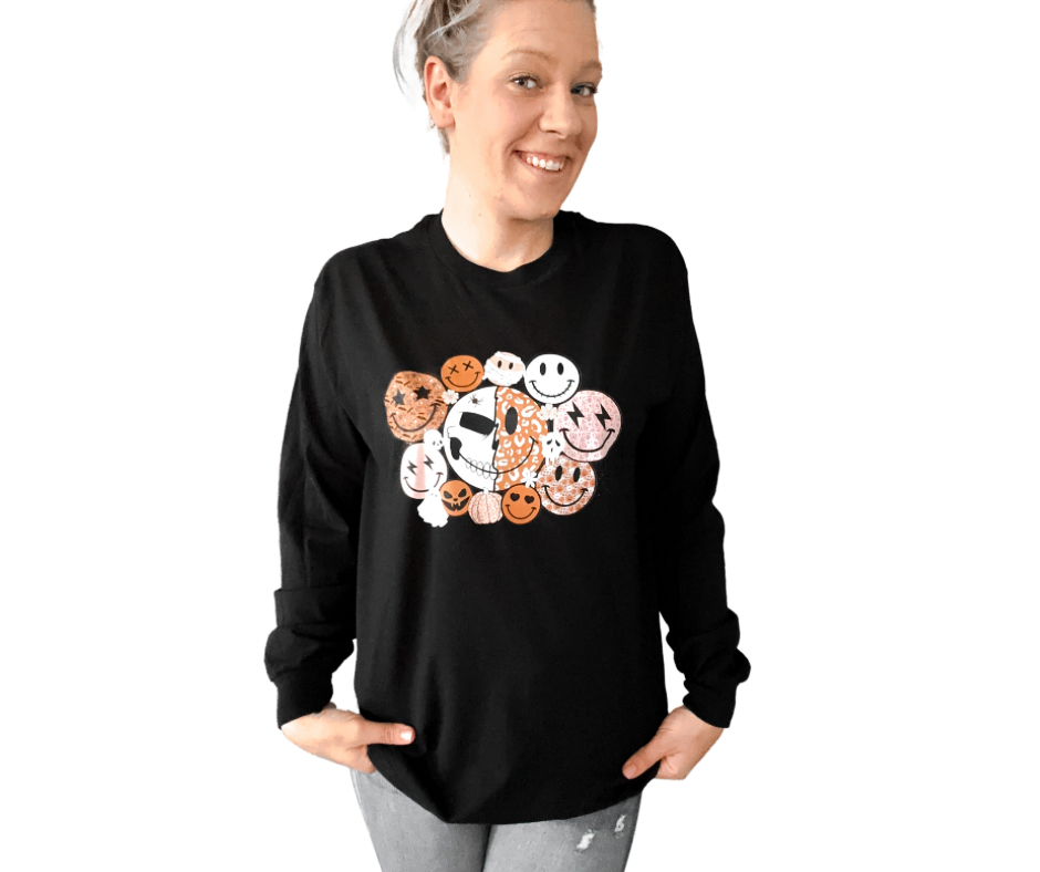 Happy face pumpkin long sleeve