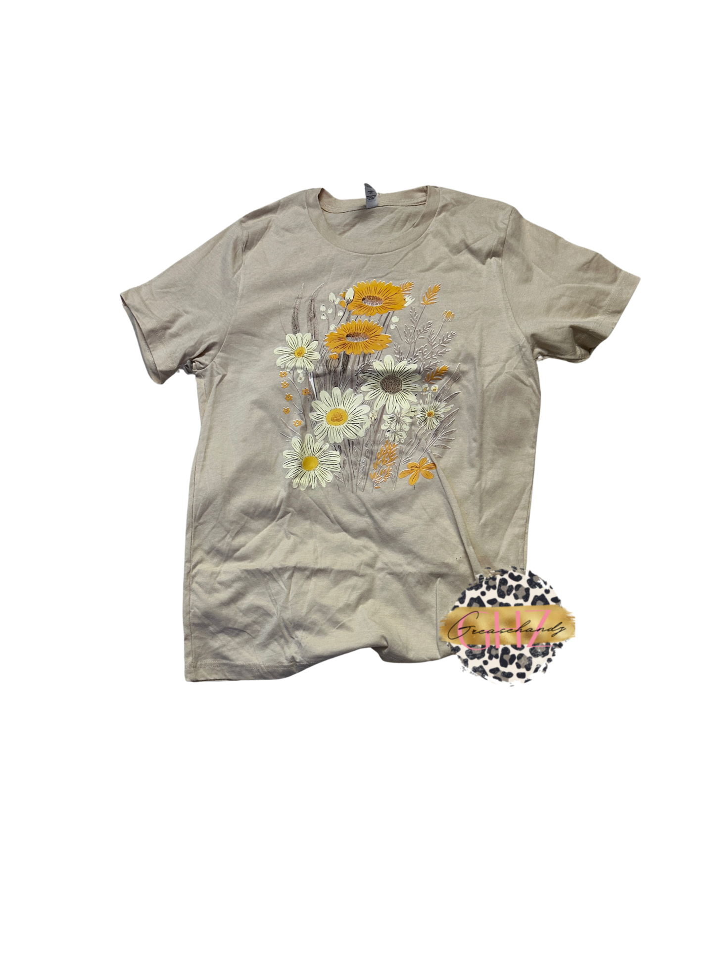 #18 boho flowers tshirt (M)