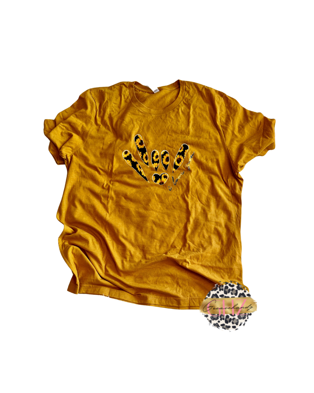 #20 sunflower ily asl tshirt (XL)