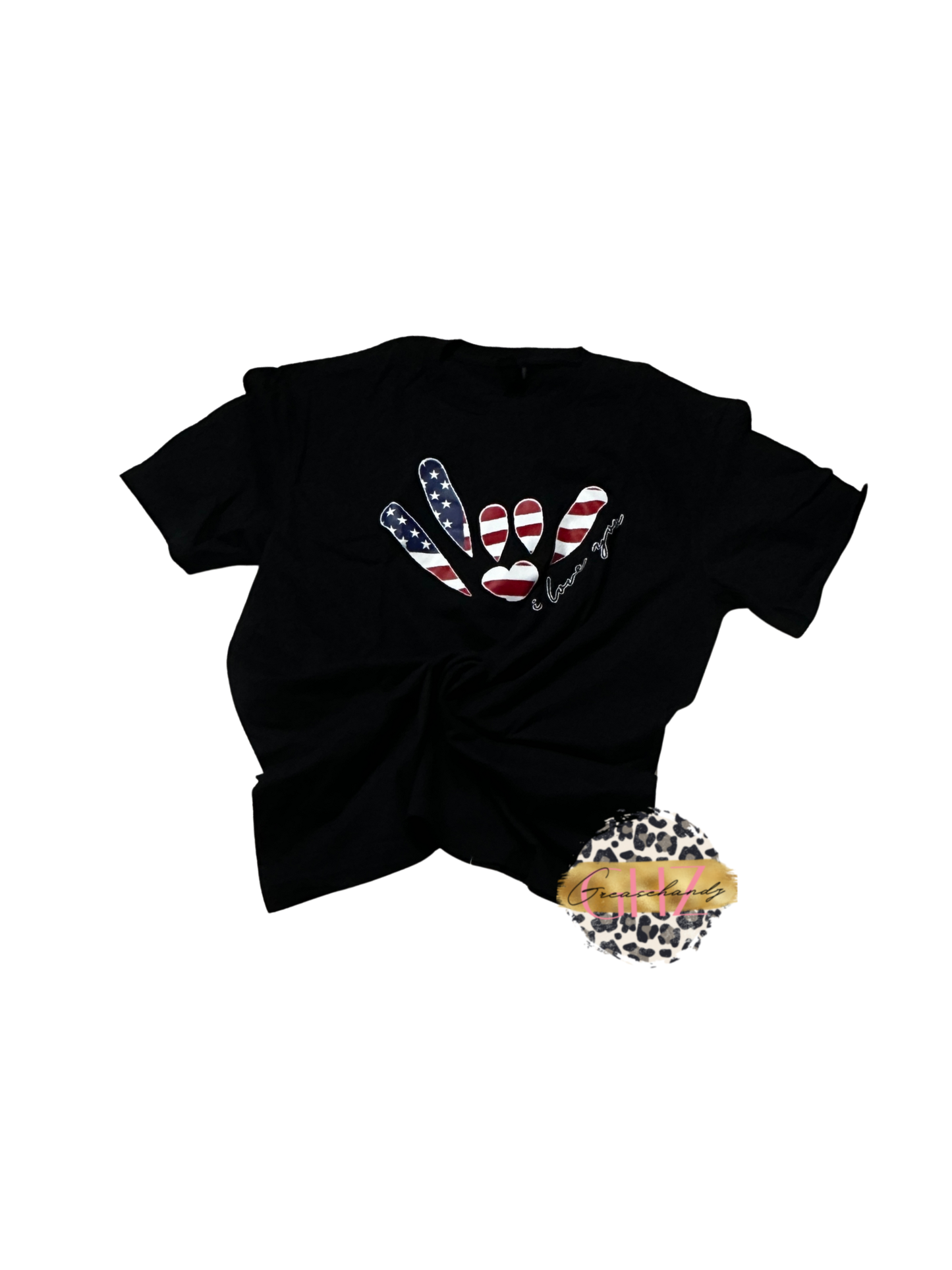 #22 4th of July asl i love you tshirt (L)