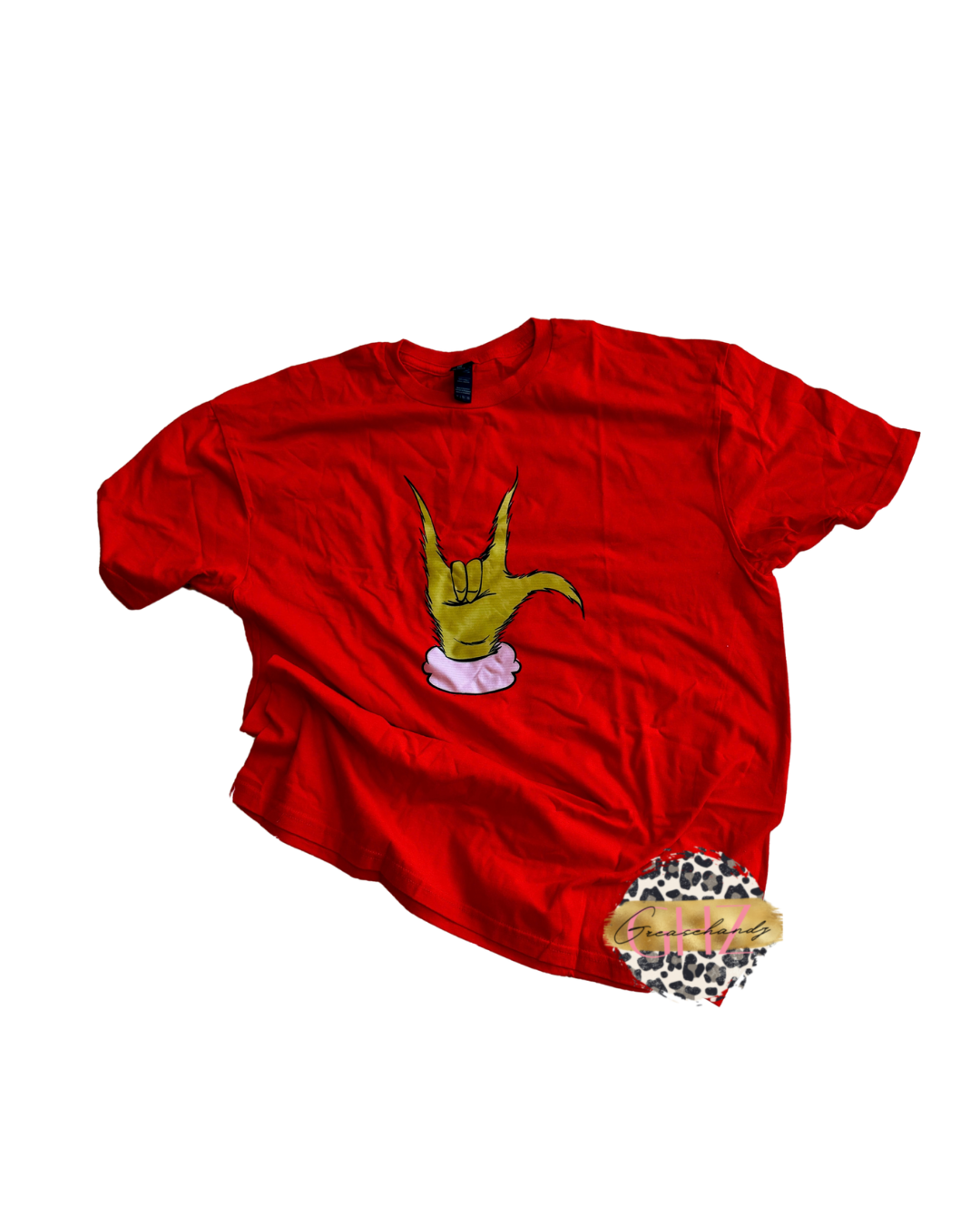 #25 grinch ily asl tshirt red (XL)