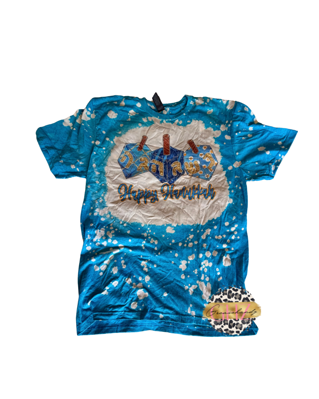 #27 happy hannukah bleached tshirt (M)