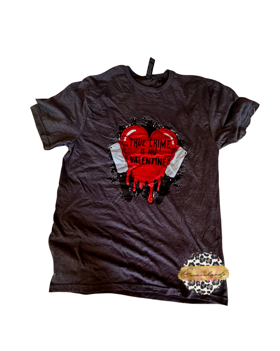 #28 true crime is my valentine tshirt (M)