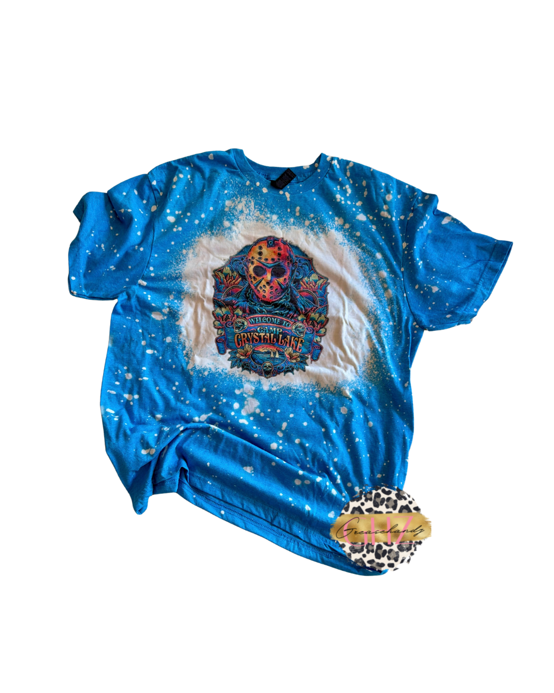 #29 camp crystal lake bleached tshirt (L)