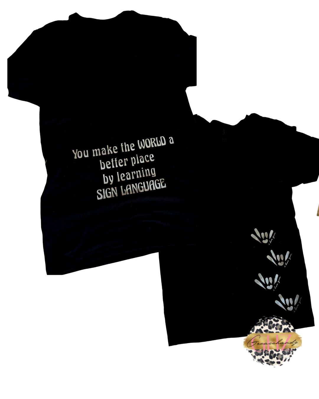 #31 learn sign language tshirt black (s)