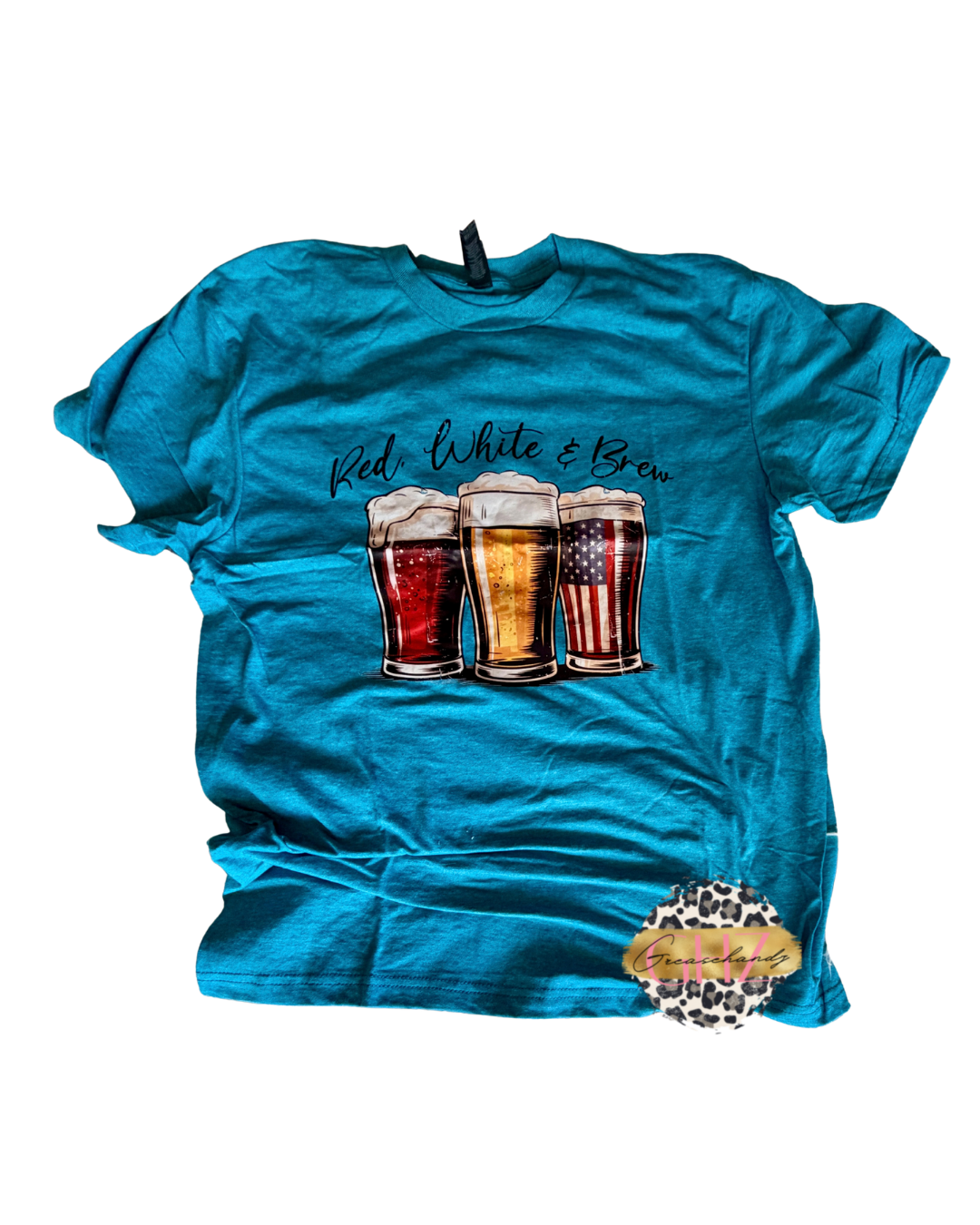 #33 red white and beer tshirt (M)