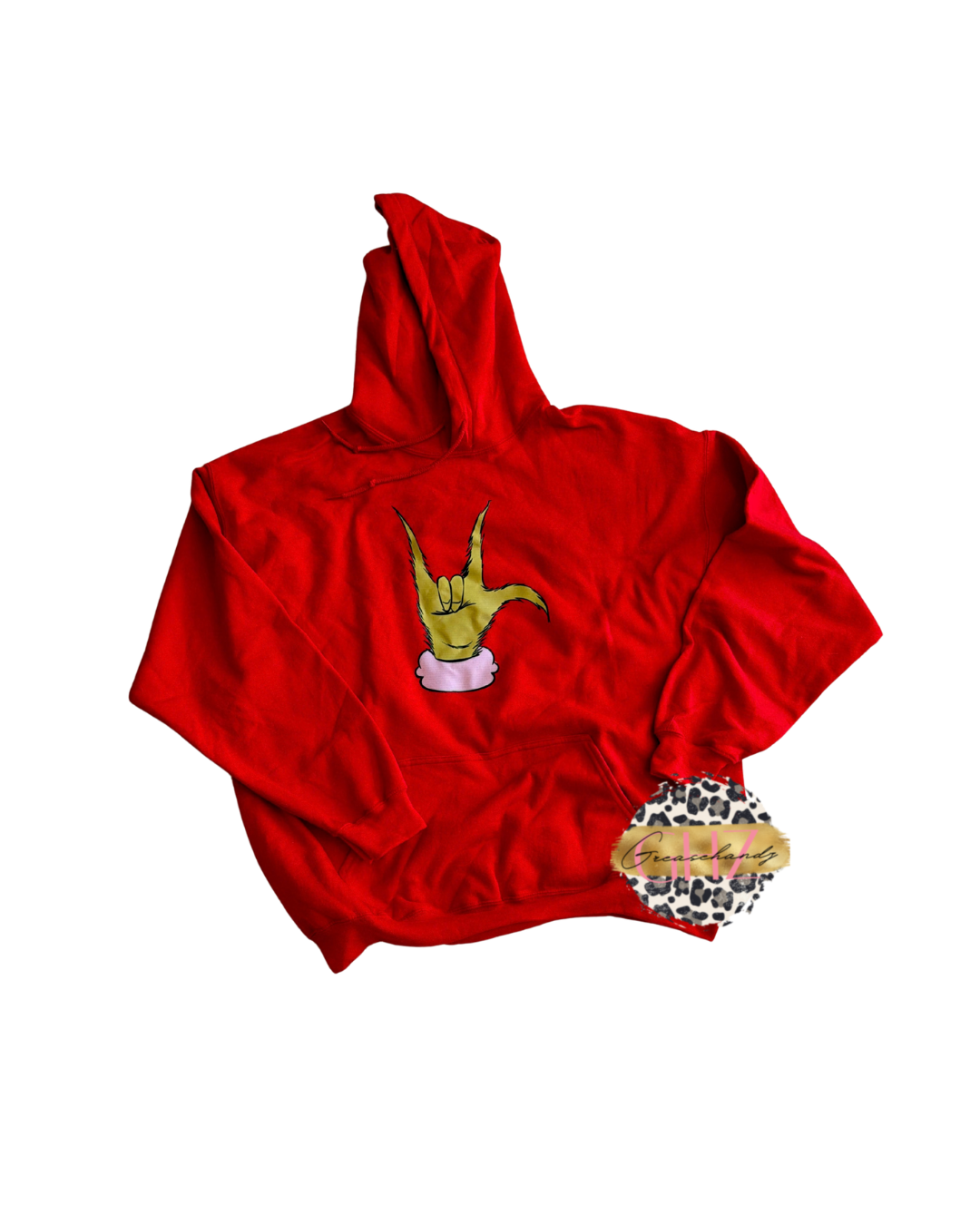 #35 grinch ily asl red hoodie (XL)