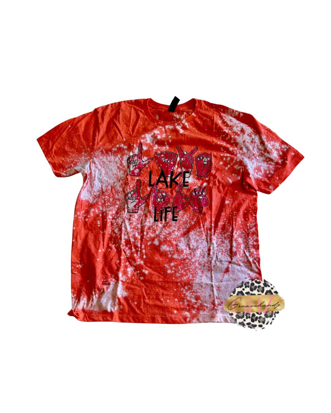 #41 lake life asl bleached tshirt (L)