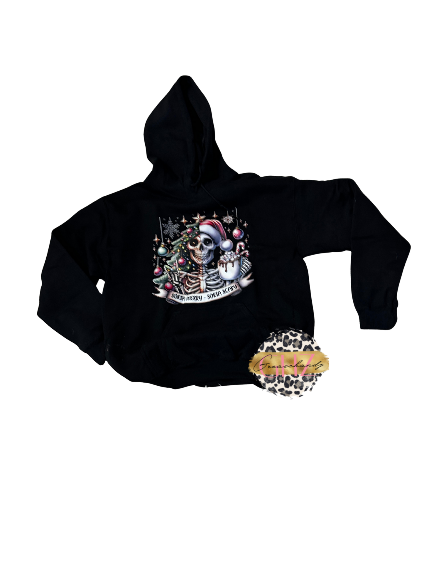 #44 Christmas skull hoodie (M)
