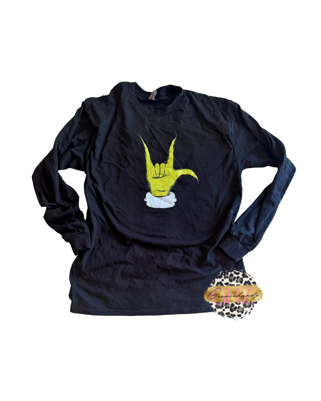 #48 grinch ily asl black longsleeve (L)