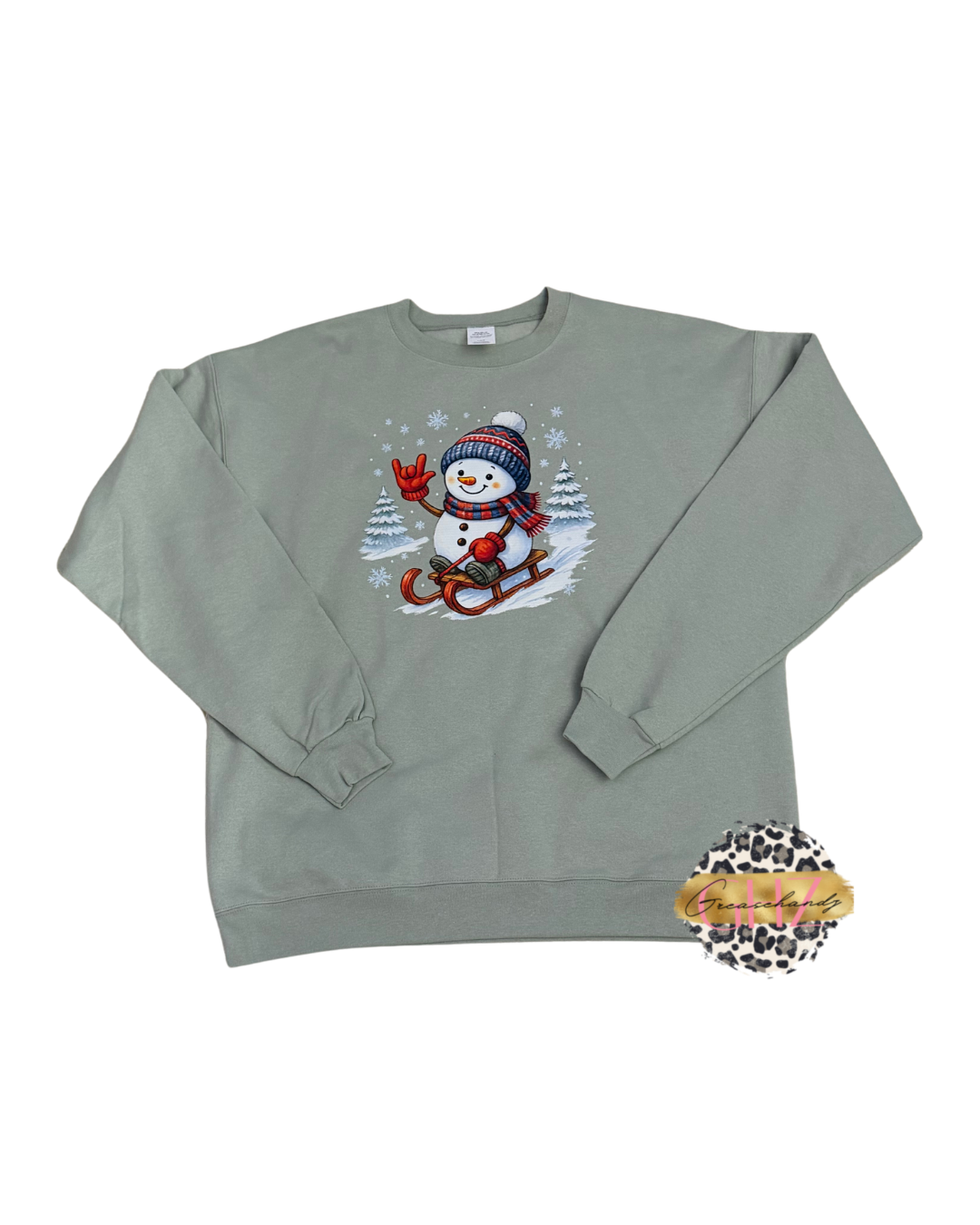 Sledding Snowman ASL Sweatshirt