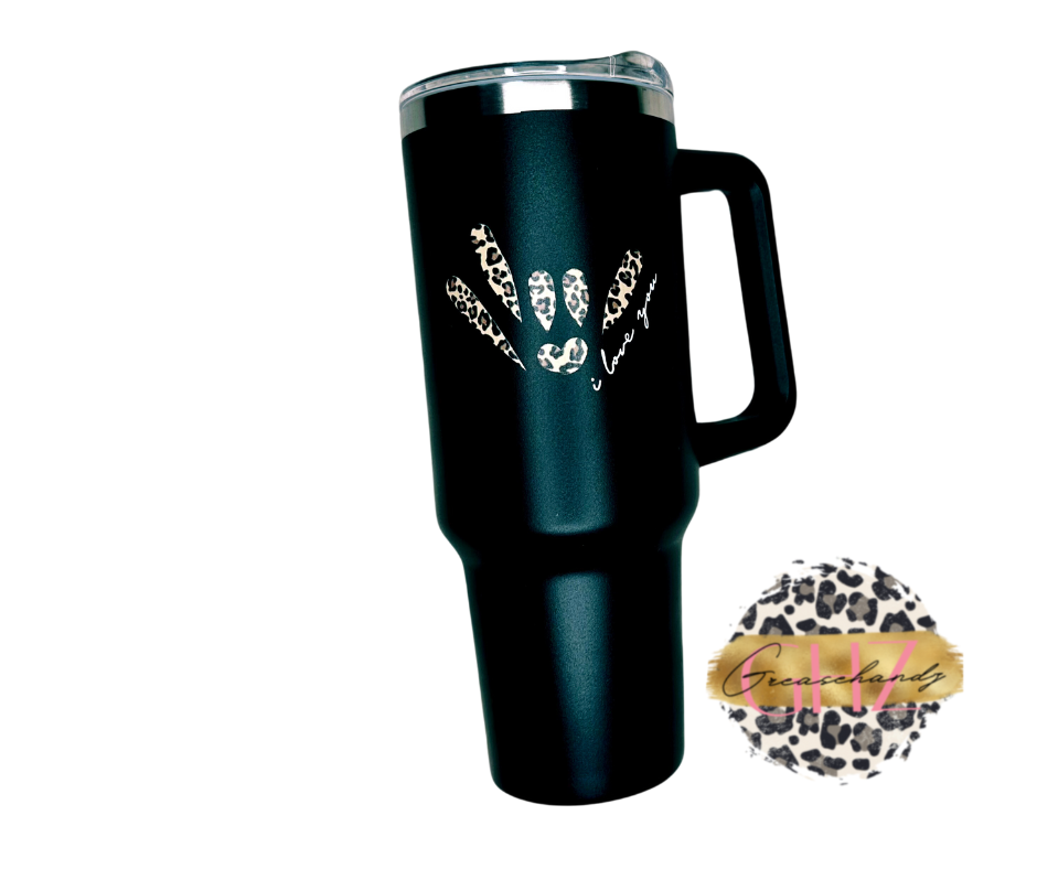 Leopard I Love you Black 40 oz Tumbler