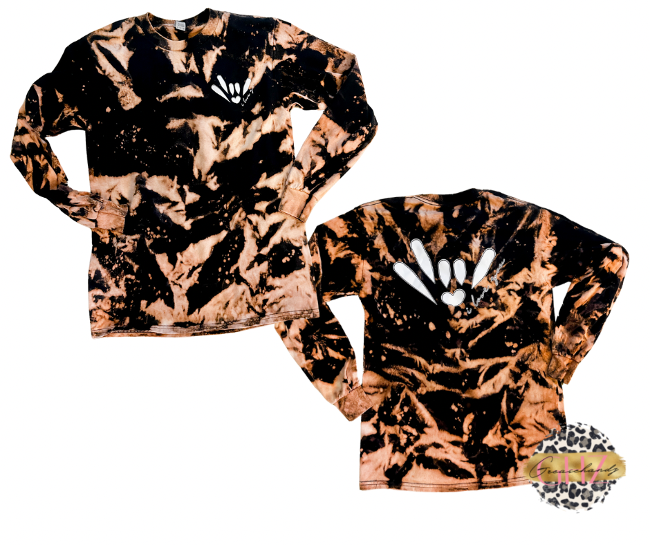 acid wash I love you ASL long sleeve