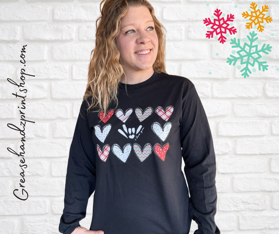 Christmas hearts long sleeve