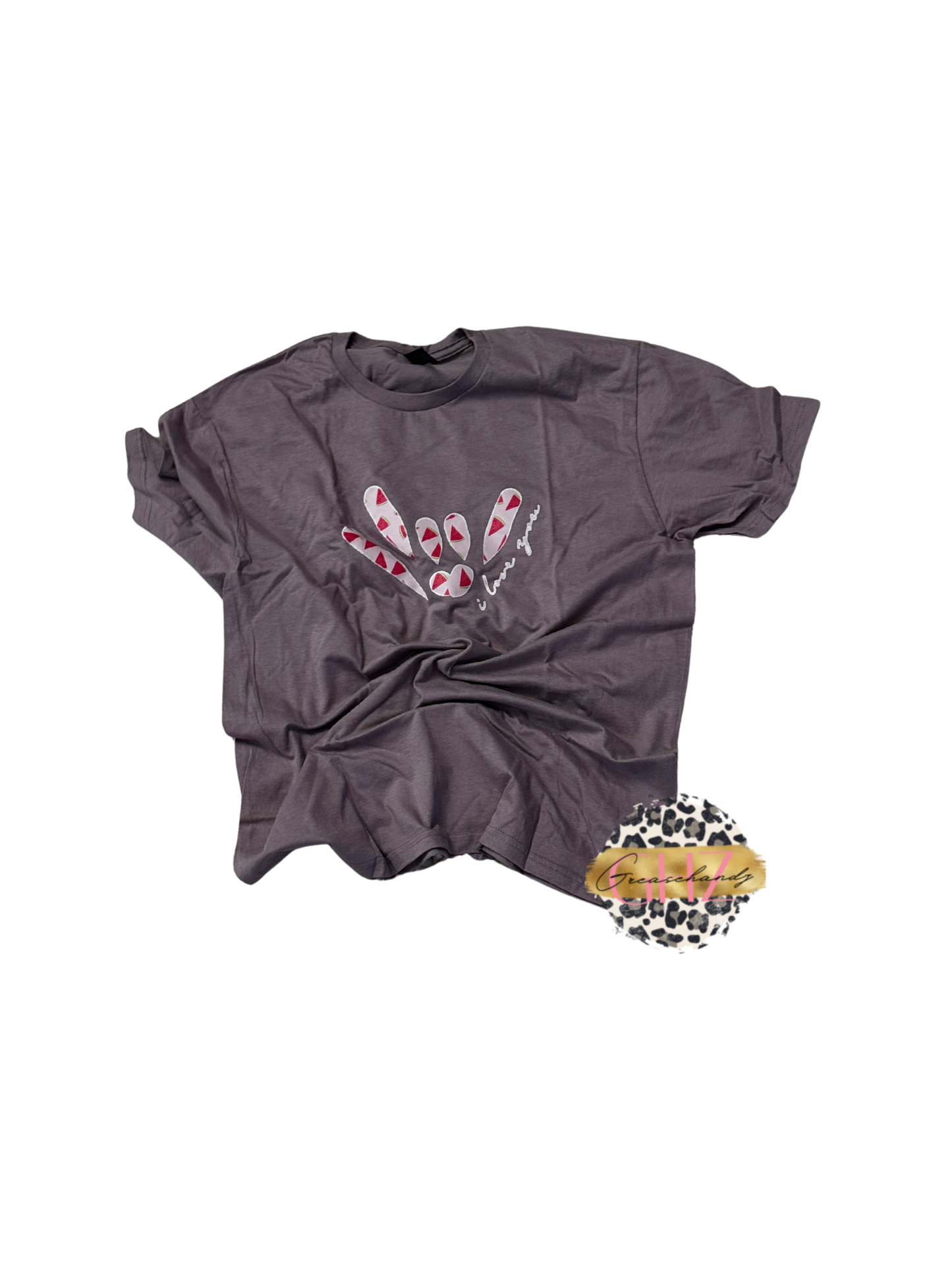 #71 watermelon i love you tshirt L