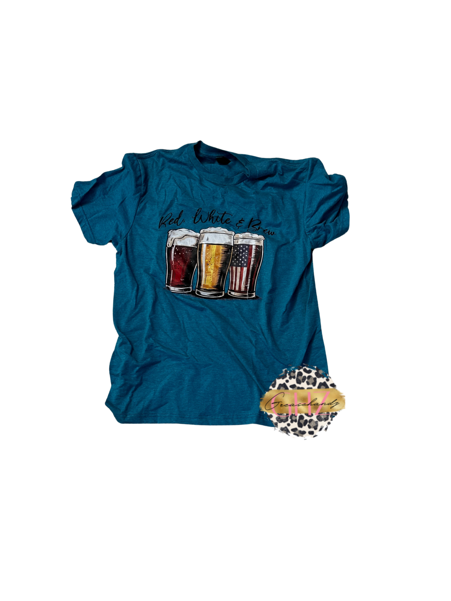 #74 red white and brew tshirt M