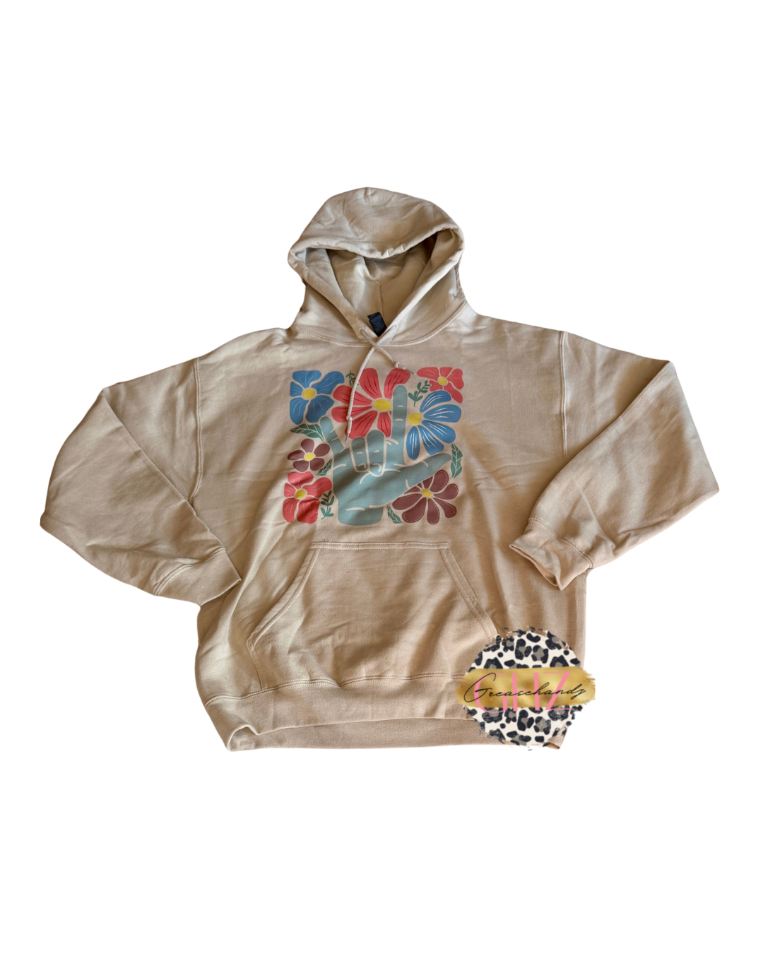 #79 boho ily asl hoodie (M)
