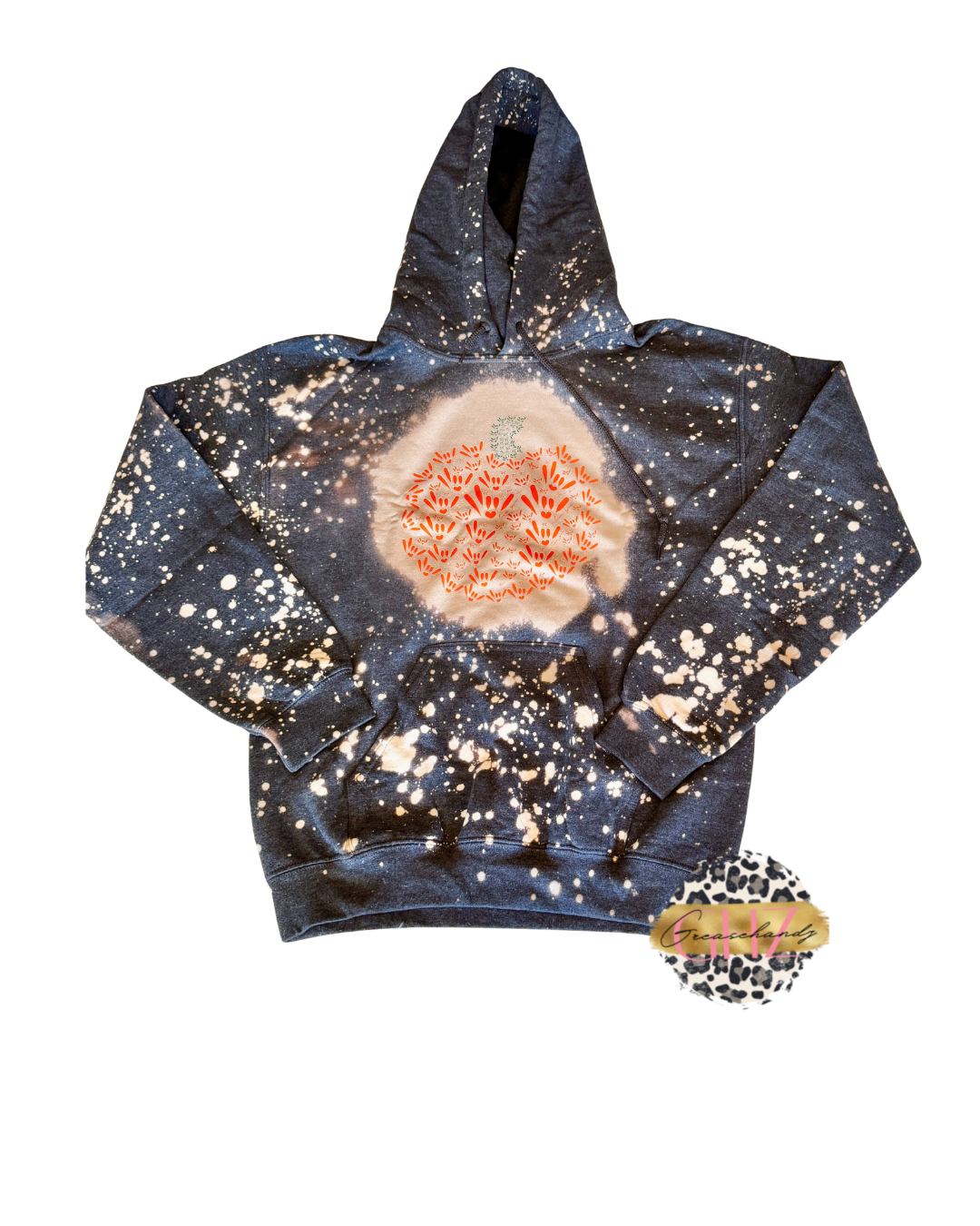#81 Pumpkin ILY bleached (S) hoodie