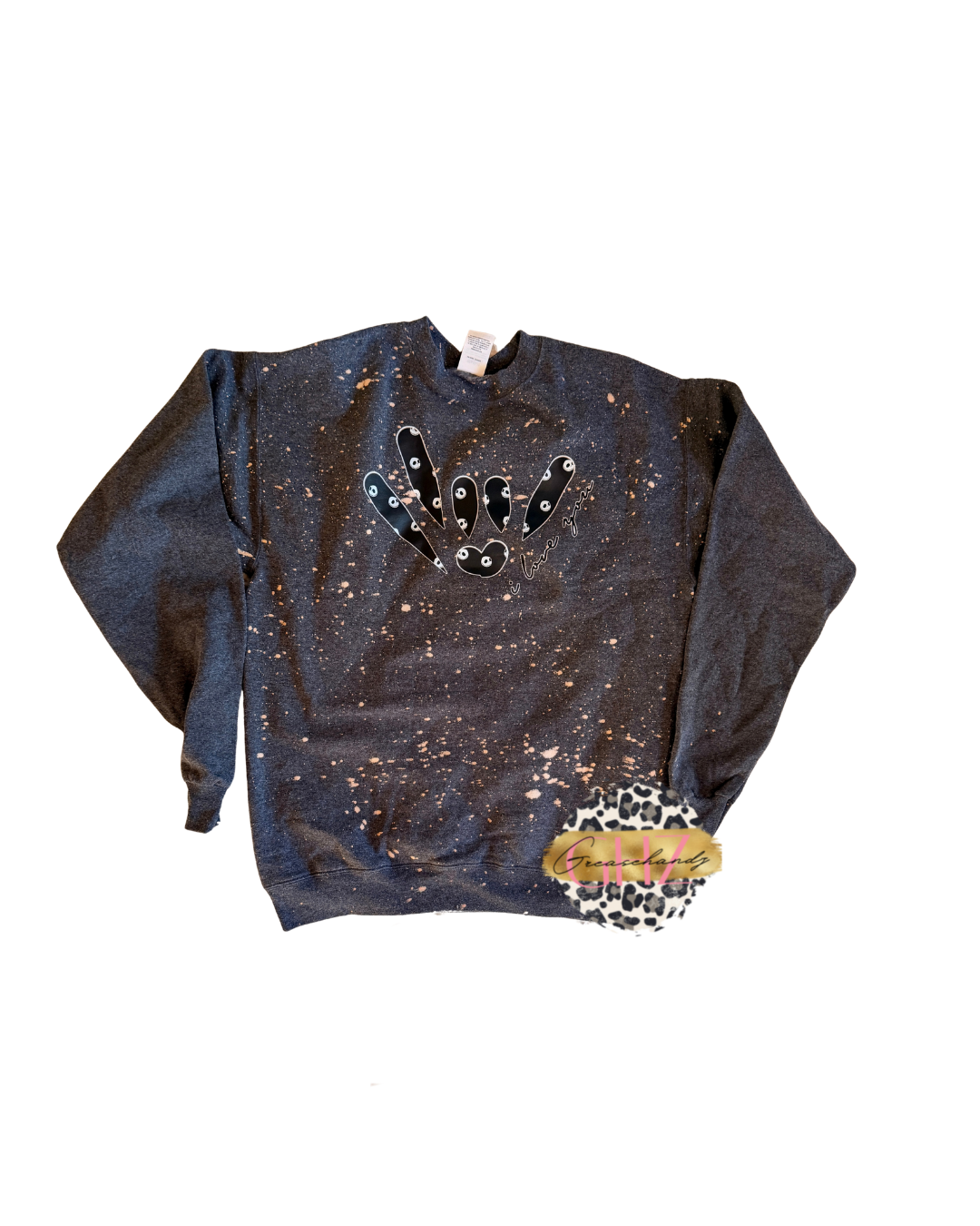 #84 jack skellington ily asl bleached sweatshirt (M)