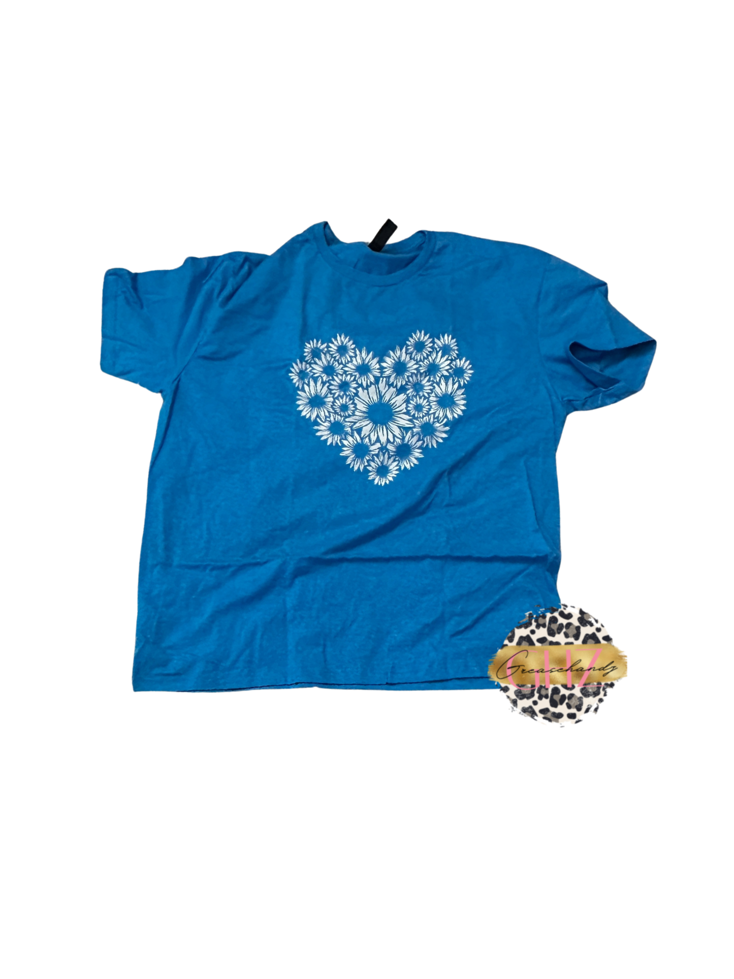 #87 sunflower heart tshirt xl