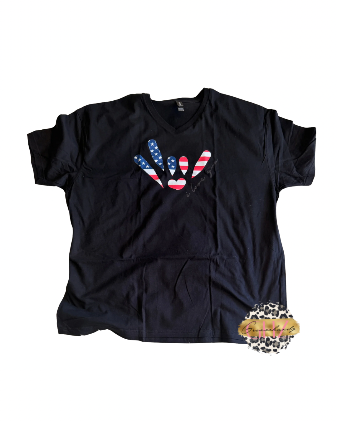 #33 vneck usa ily asl (3xl)