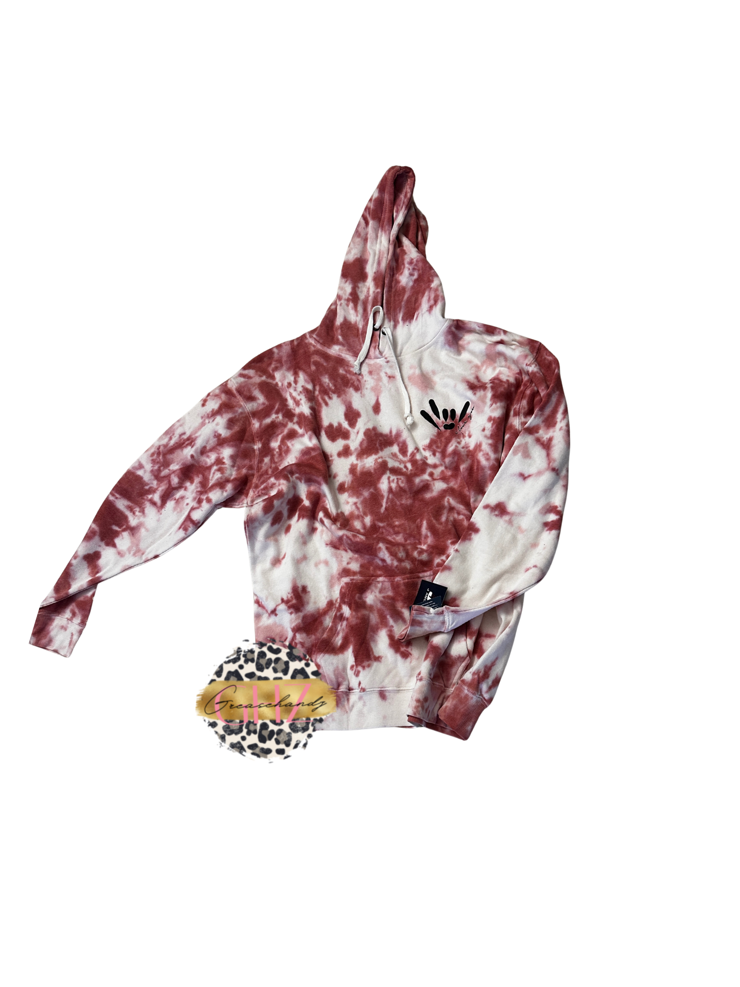 #90 tie dye ily asl hoodie 3xl