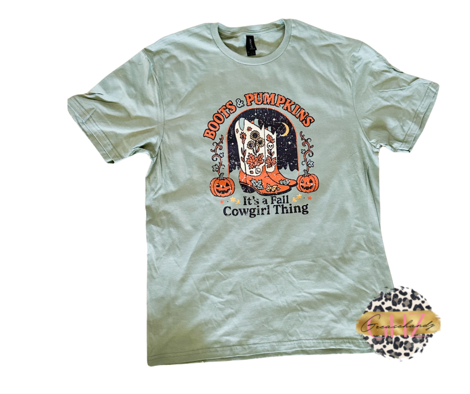 Boots & Pumpkin It's Fall Cowgirl thing