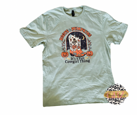 Boots & Pumpkin It's Fall Cowgirl thing