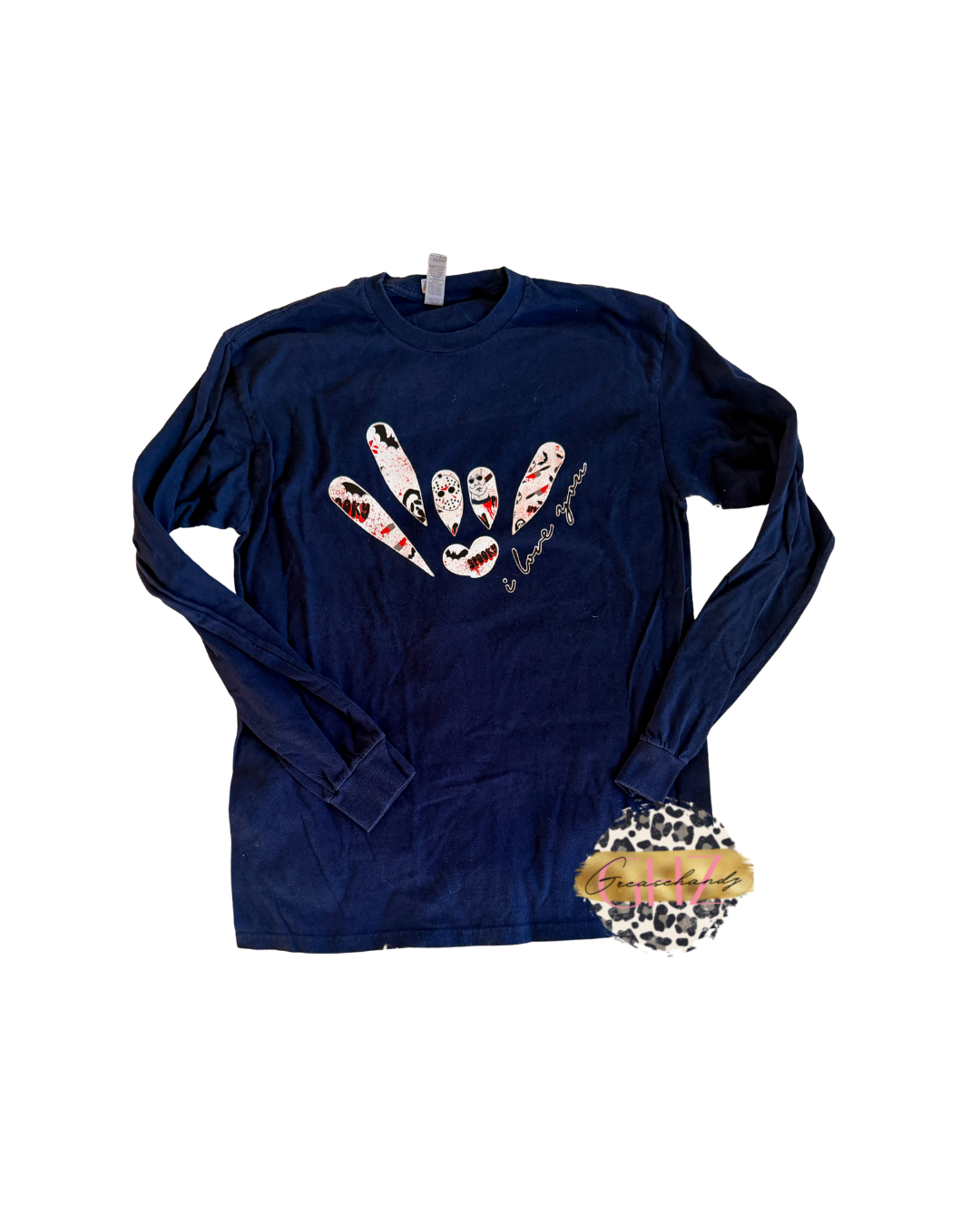#94 horror ily asl longsleeve blue (M)