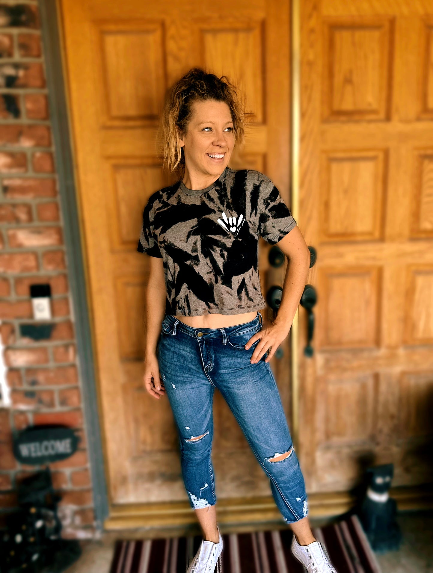 Acid wash T-shirt or Crop top
