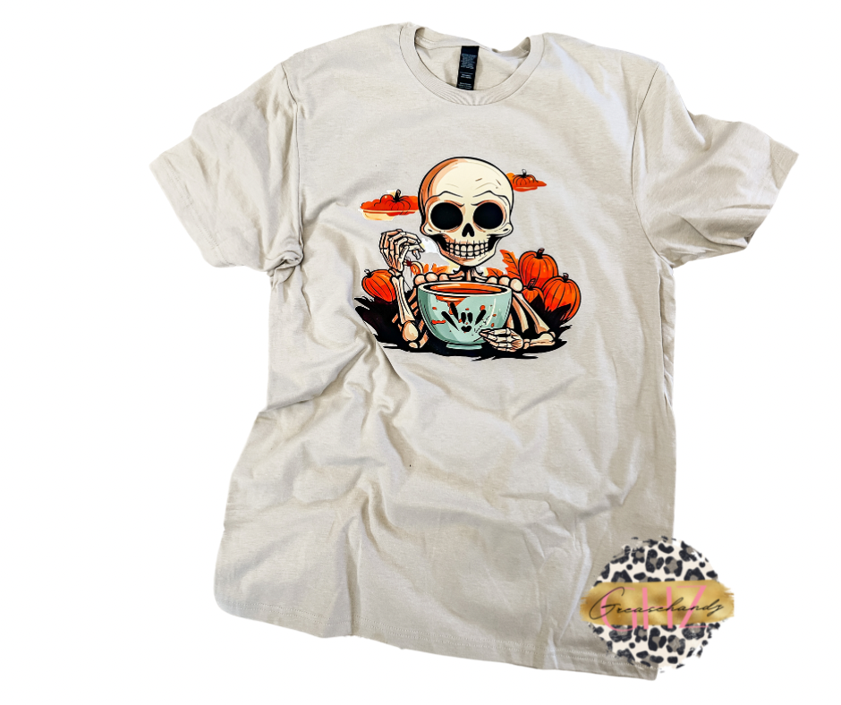 Coffee Skull Pumpkin