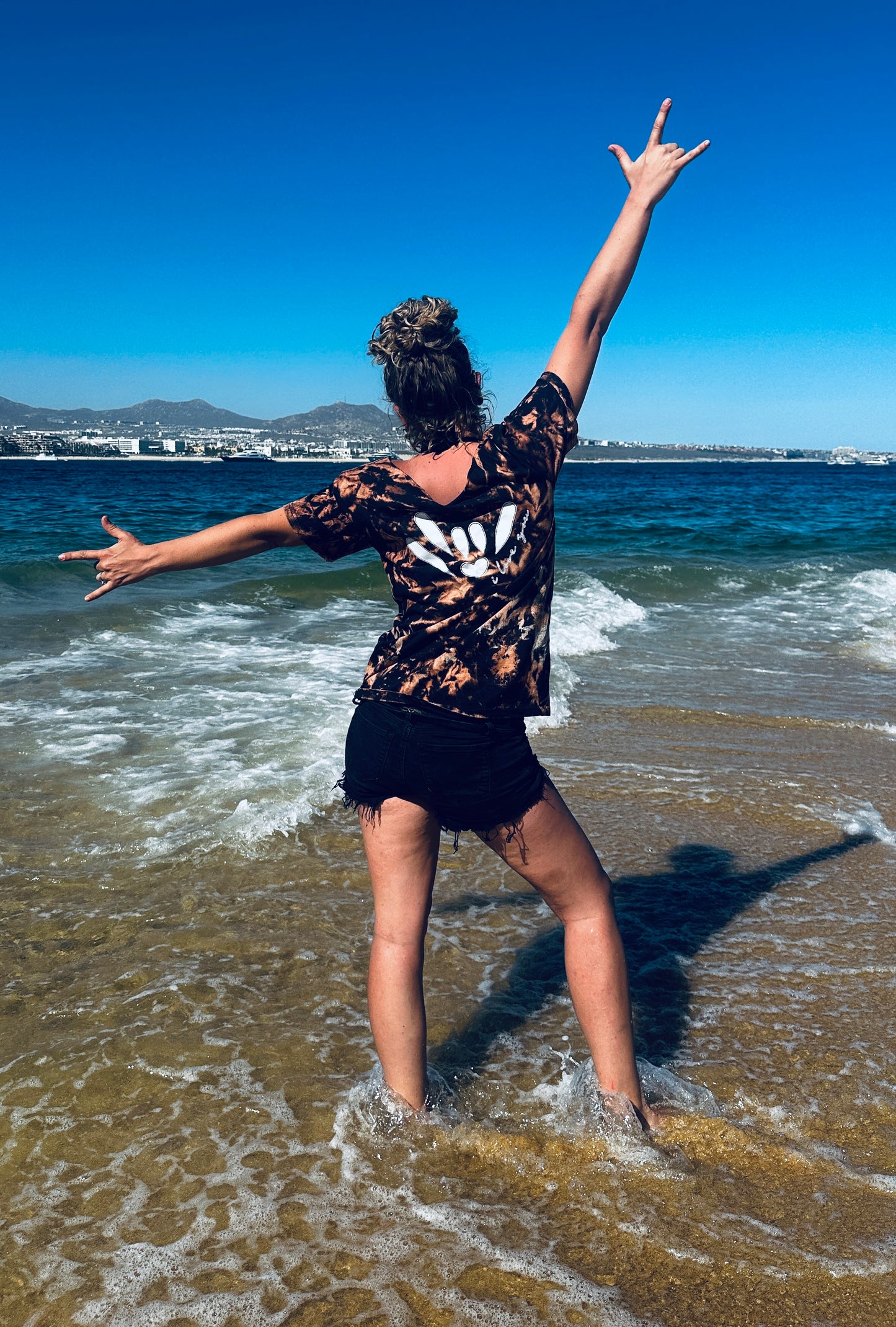 Acid wash ILY ASL t-shirt
