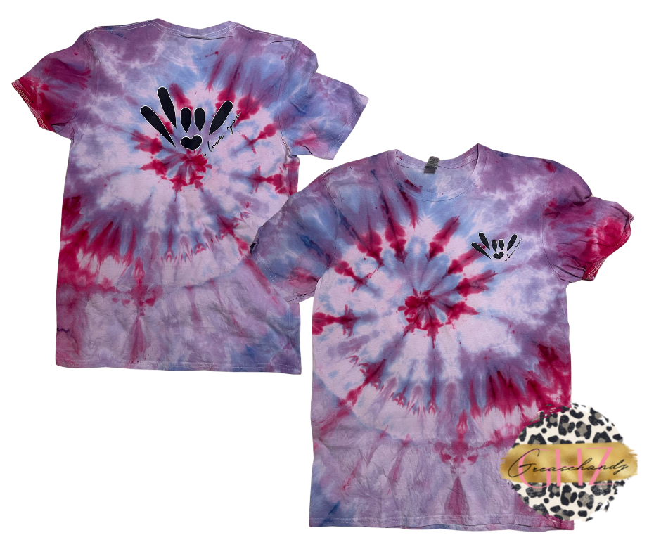 Tie Dye shirt ILY ASL