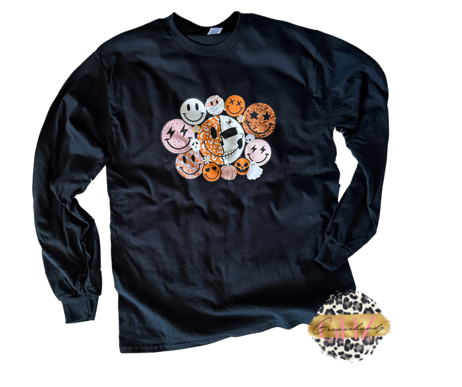 Happy face pumpkin long sleeve