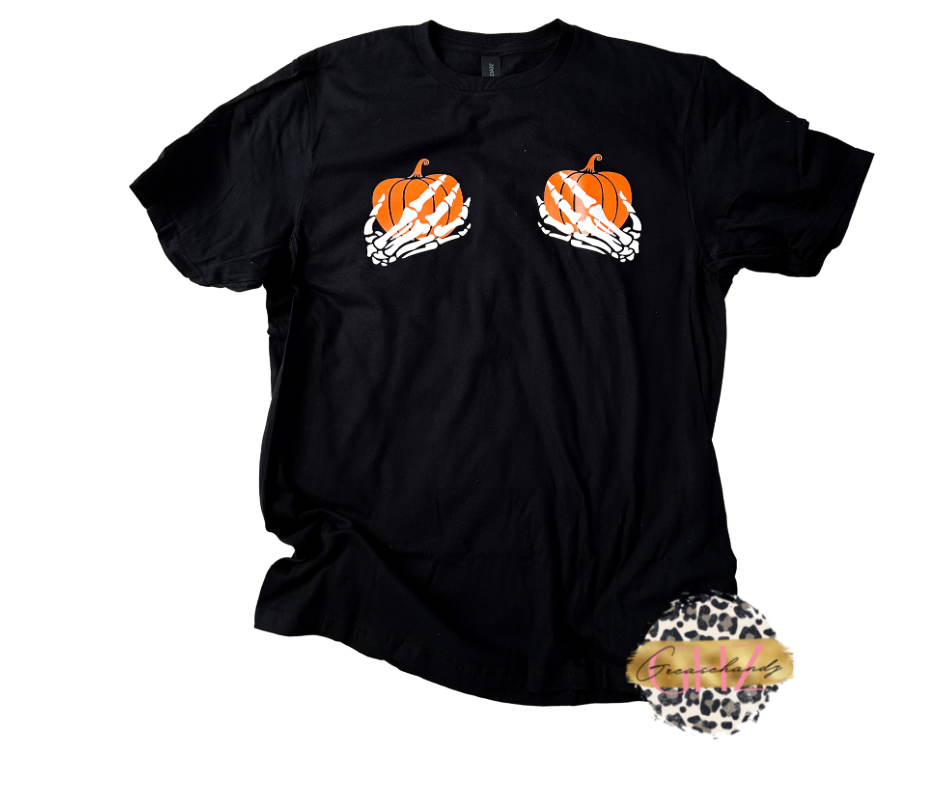 Pumpkin Skull on Breast