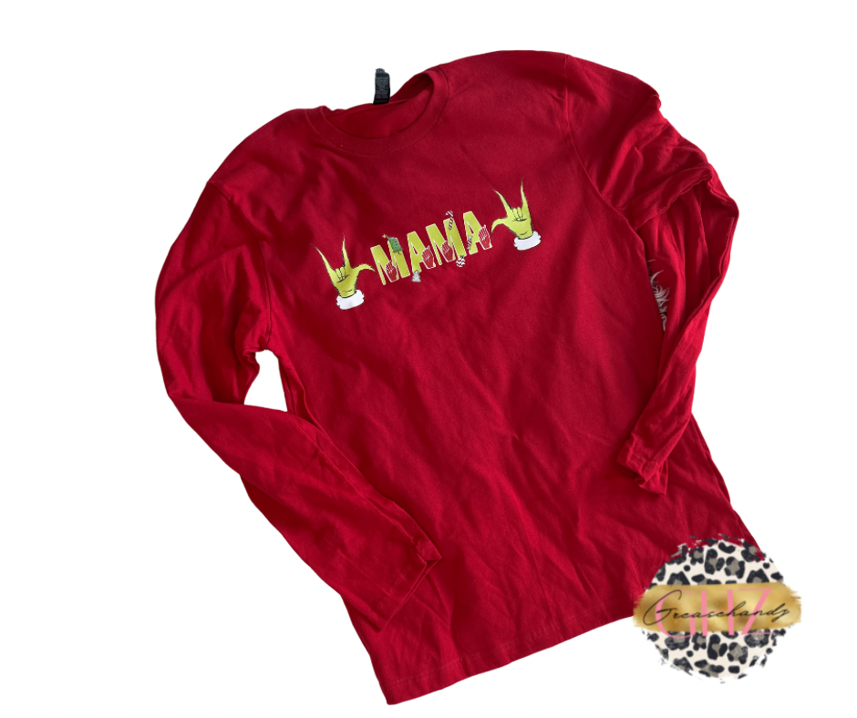 Mama Grinch ILY ASL long sleeve