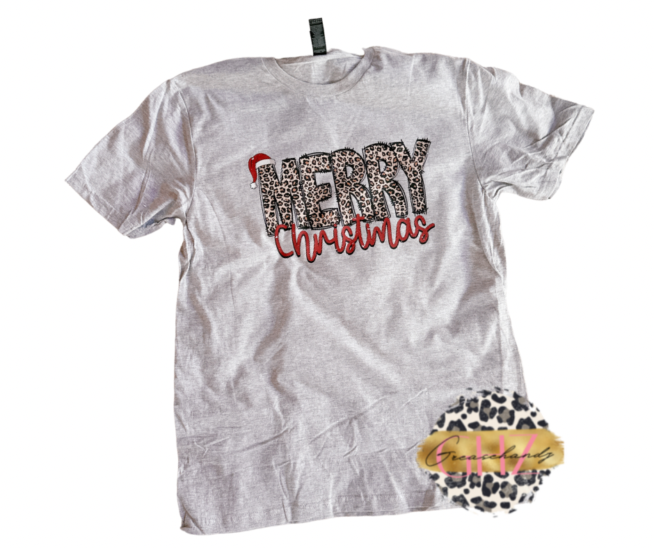 Merry Christmas ( leopard) t-shirt