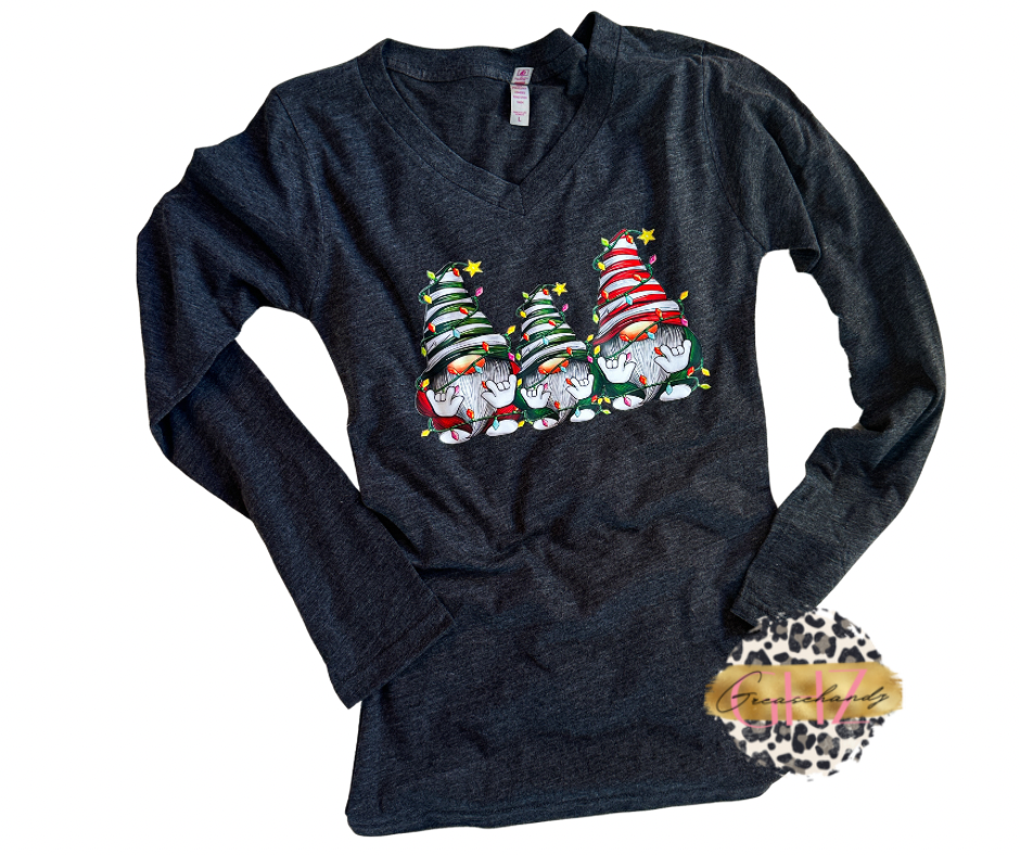 Christmas Gnomes ILY ASL long sleeve
