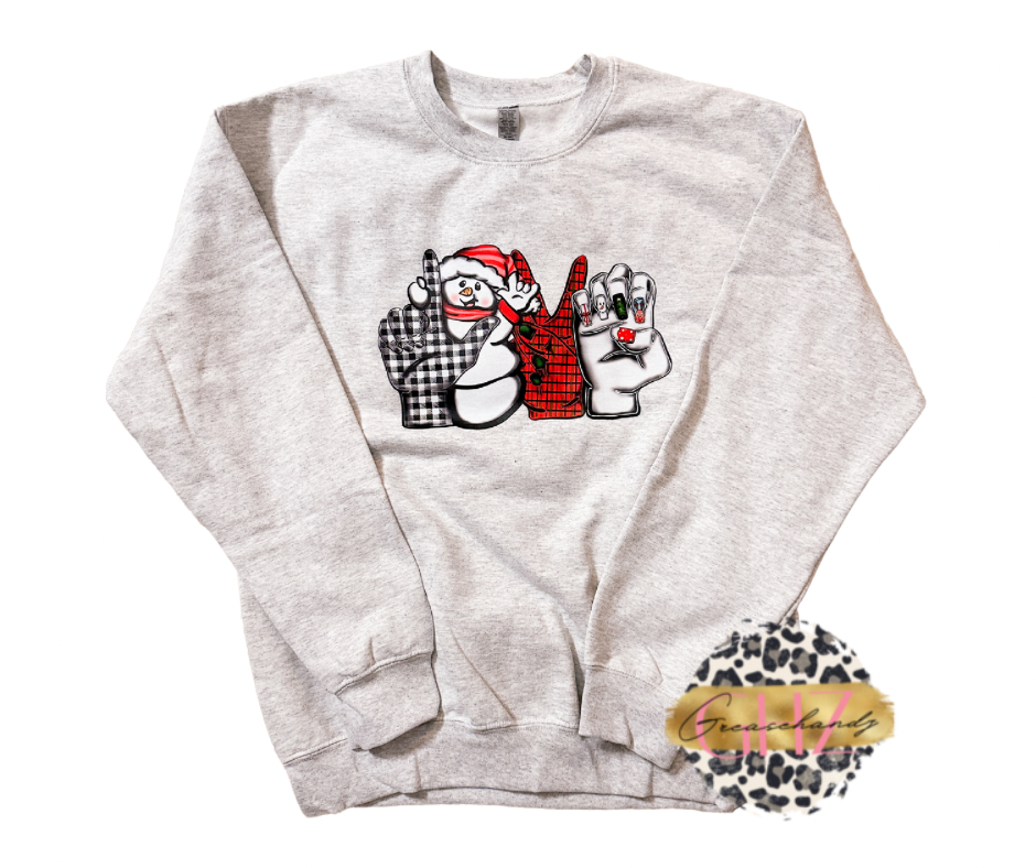 Love Snowman ASL sweatshirt