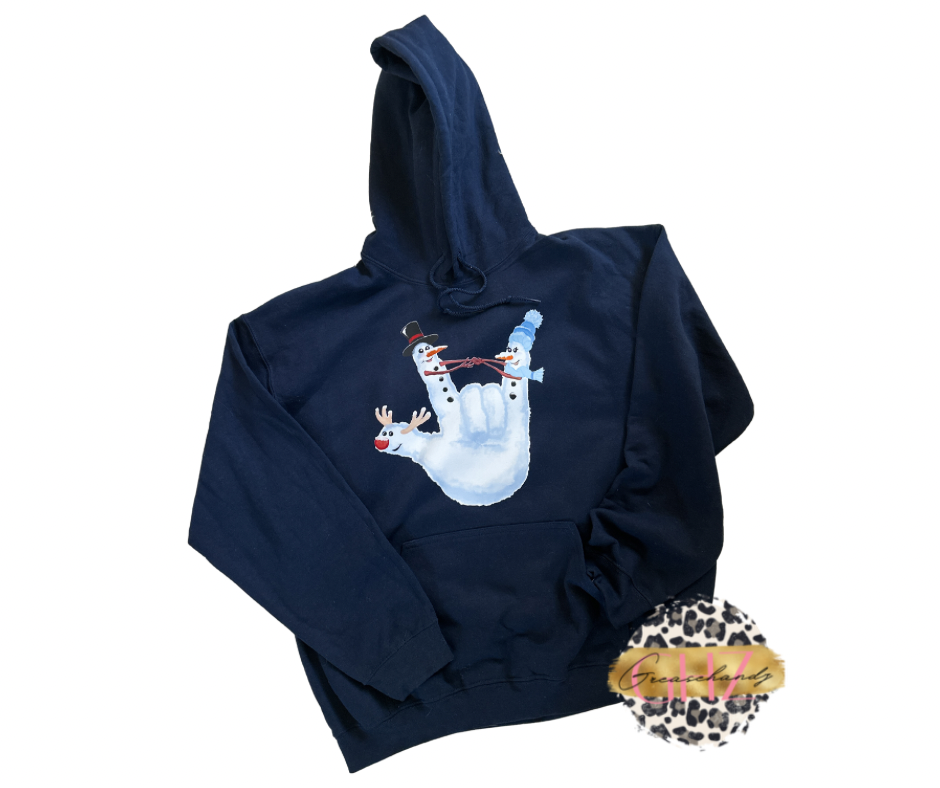 Snowman ILY ASL hoodie
