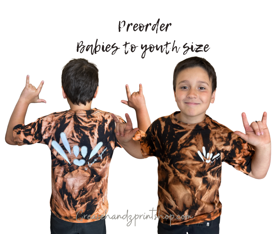 Acid wash ily asl tshirt (Toddler- YOUTH)