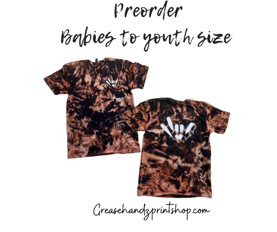 Acid wash ily asl tshirt (Toddler- YOUTH)
