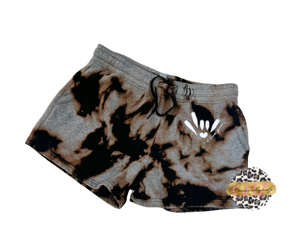 Acid Wash ILY ASL sweatshort
