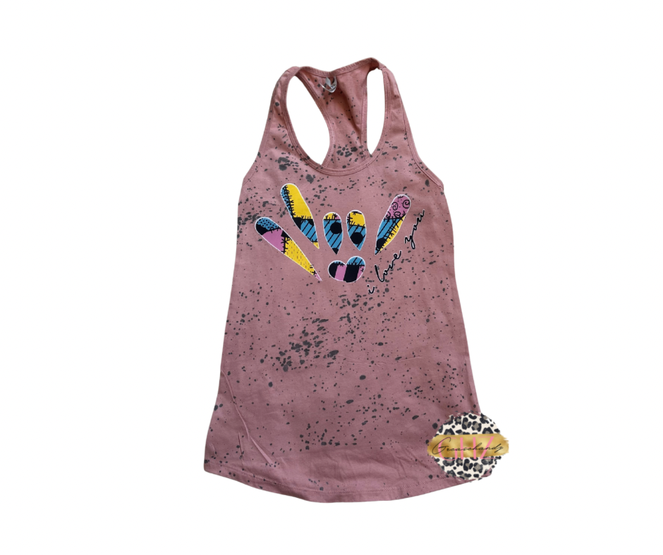 Sally Stripe ILY ASL tank top (different color)