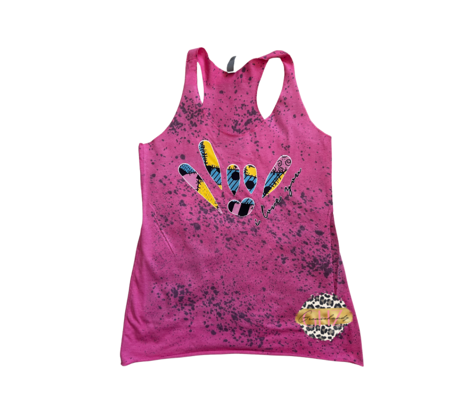 Sally Stripe ILY ASL tank top (different color)