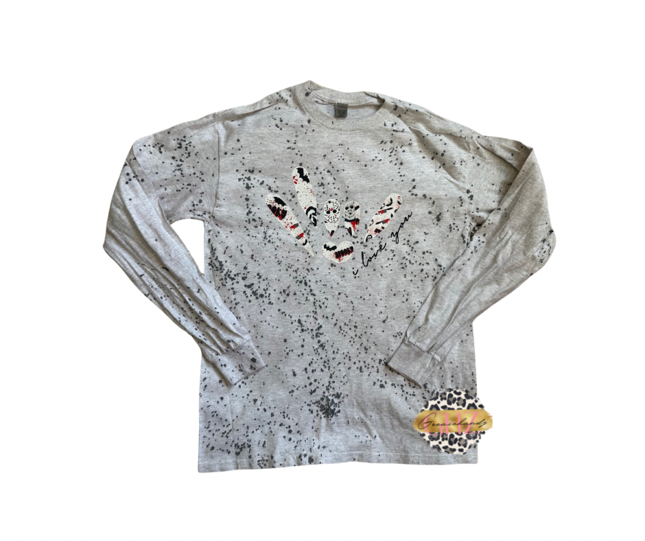 Halloween Horror ILY ASL Long sleeve (different color)